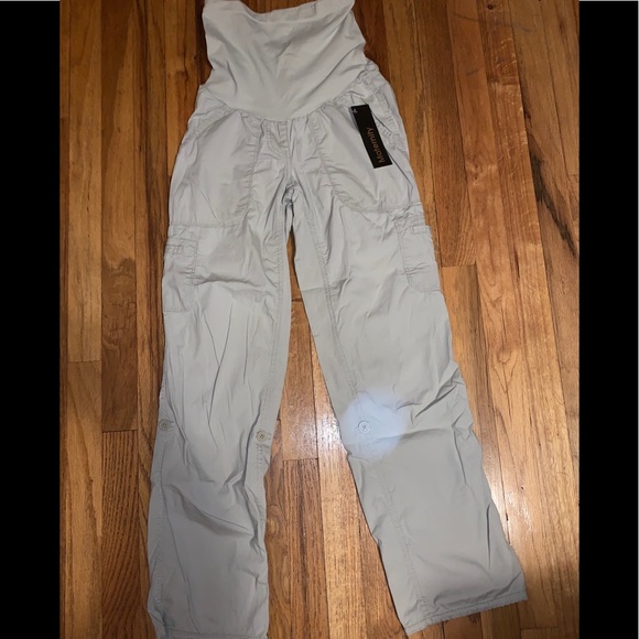 Motherhood Pants - Motherhood Cargo Poplin Pants NWOT